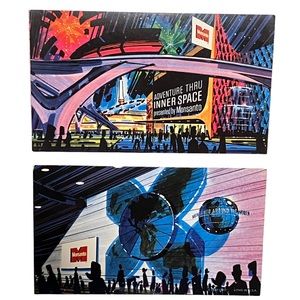 Vintage 1960s Disneyland Monsanto Adventure Thru Inner Space Postcard Set